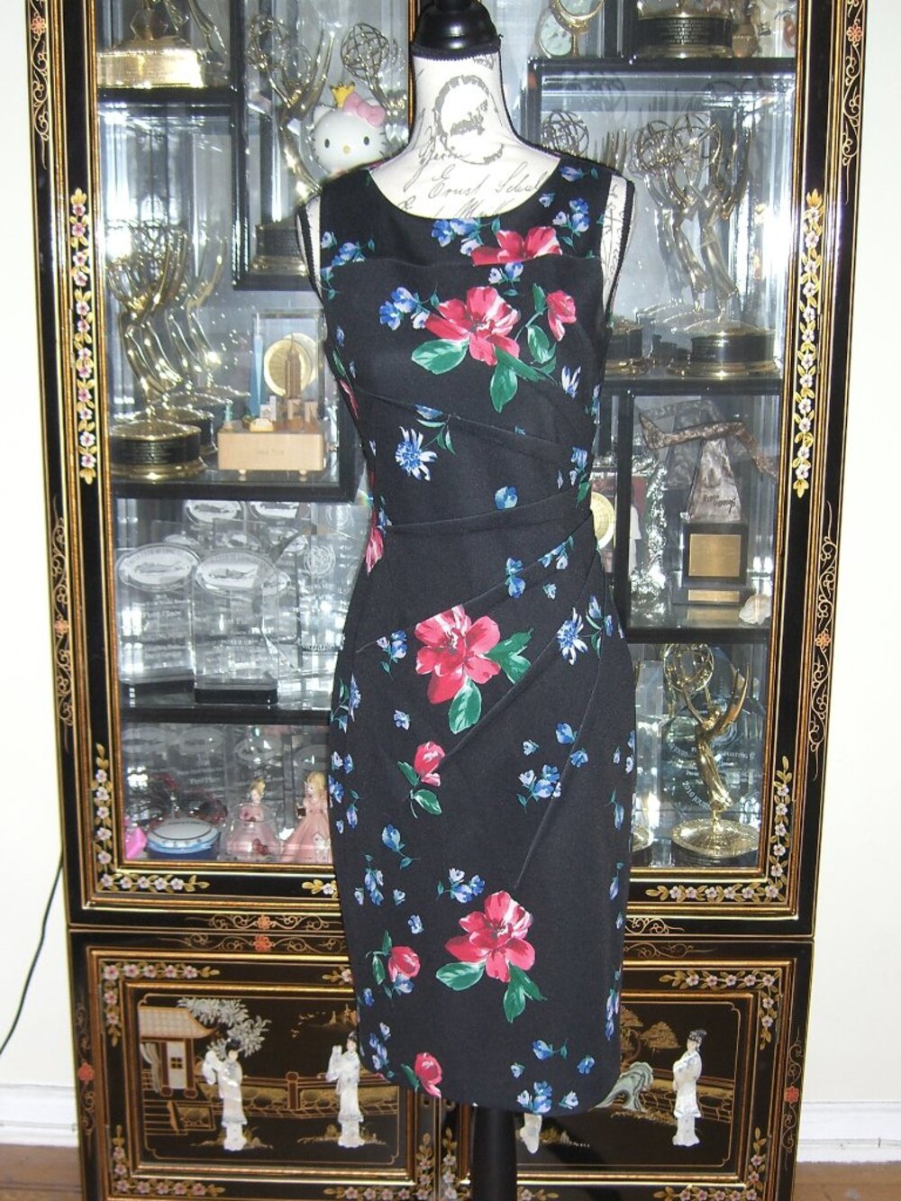 CALVIN KLEIN FLORAL PRINT STARBURST SHEATH DRESS 4